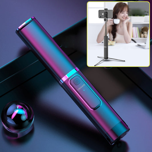 Uniqkart US-ZB064 Phantom Bluetooth Selfie Stick with Hidden Tripod [Extended Length up to 900mm] - Black