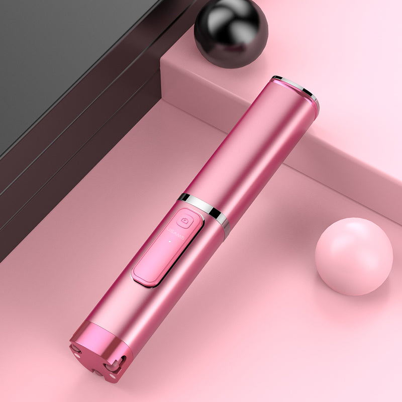 Uniqkart US-ZB064 Phantom Bluetooth Selfie Stick with Hidden Tripod [Extended Length up to 900mm] - Pink