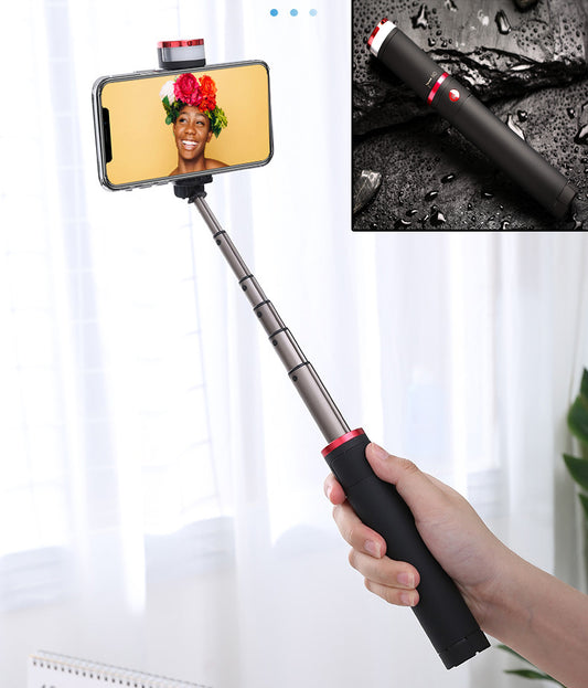 G18 Portable Extendable Bluetooth Selfie Stick with Tripod - Red
