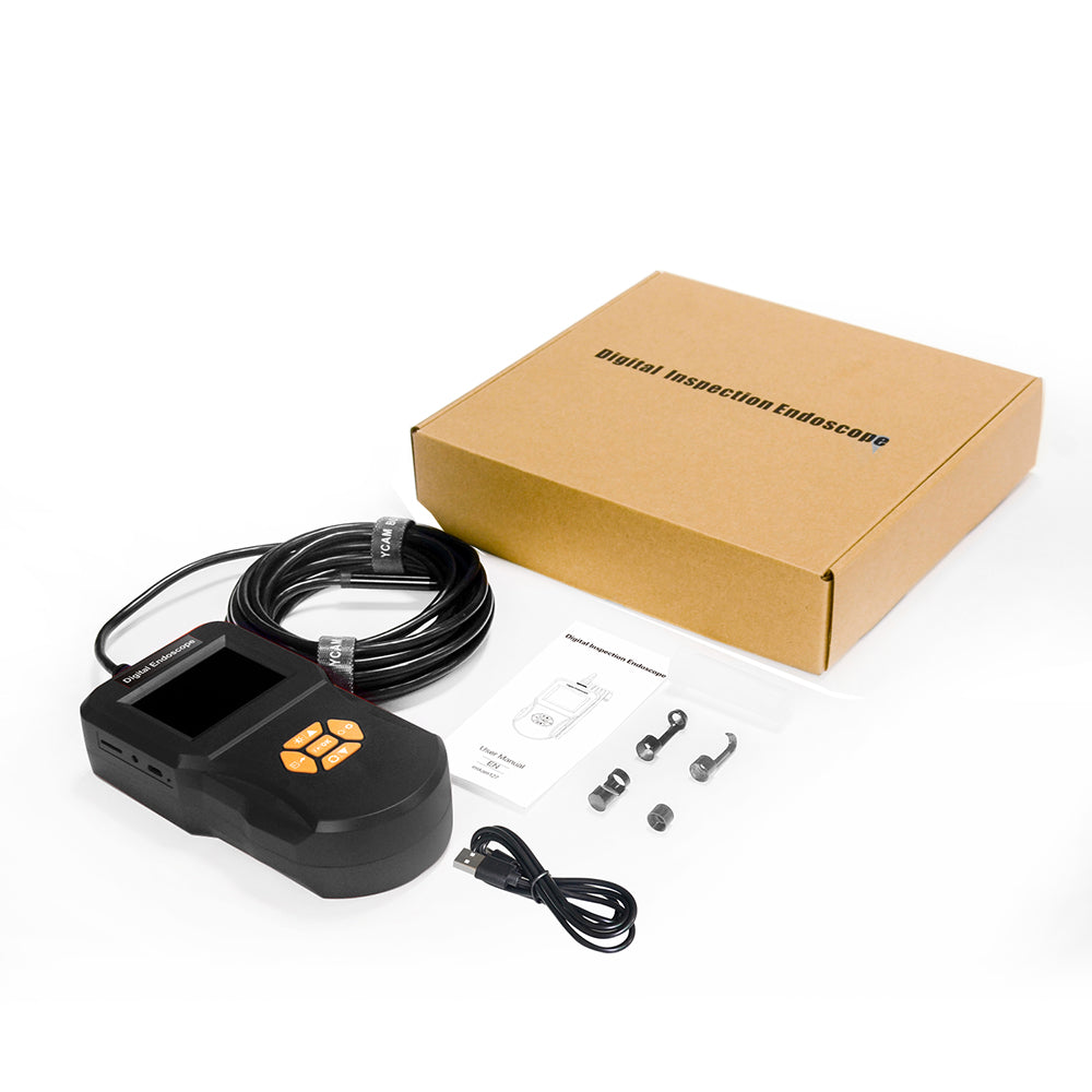 Inskam127 2.4 inch IPS Digital Inspection Endoscope IP67 Waterproof Camera Diameter 5.5MM Rigid Line 3M - Black