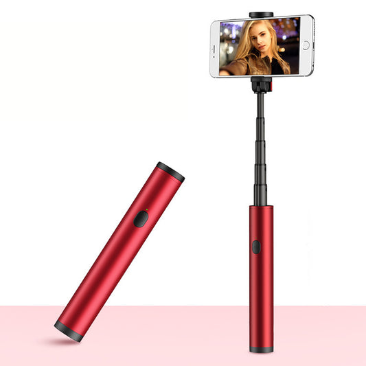 M13 Wireless Mini Bluetooth Mobile Phone Self-timer Aluminium Alloy Retractable Selfie Stick - Red