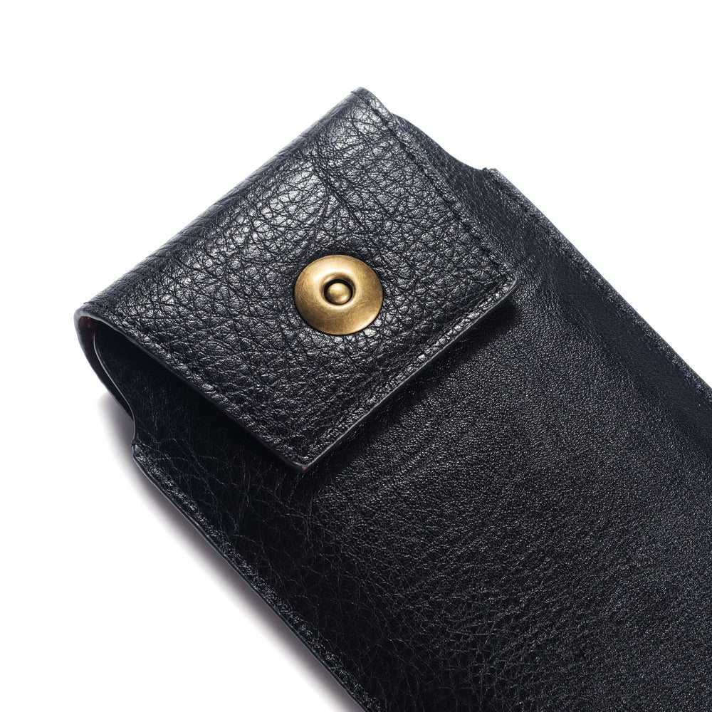4.7 inch PU Leather Phone Pouch Waist Bag, Size: 15 x 8.5 x 2cm - Black