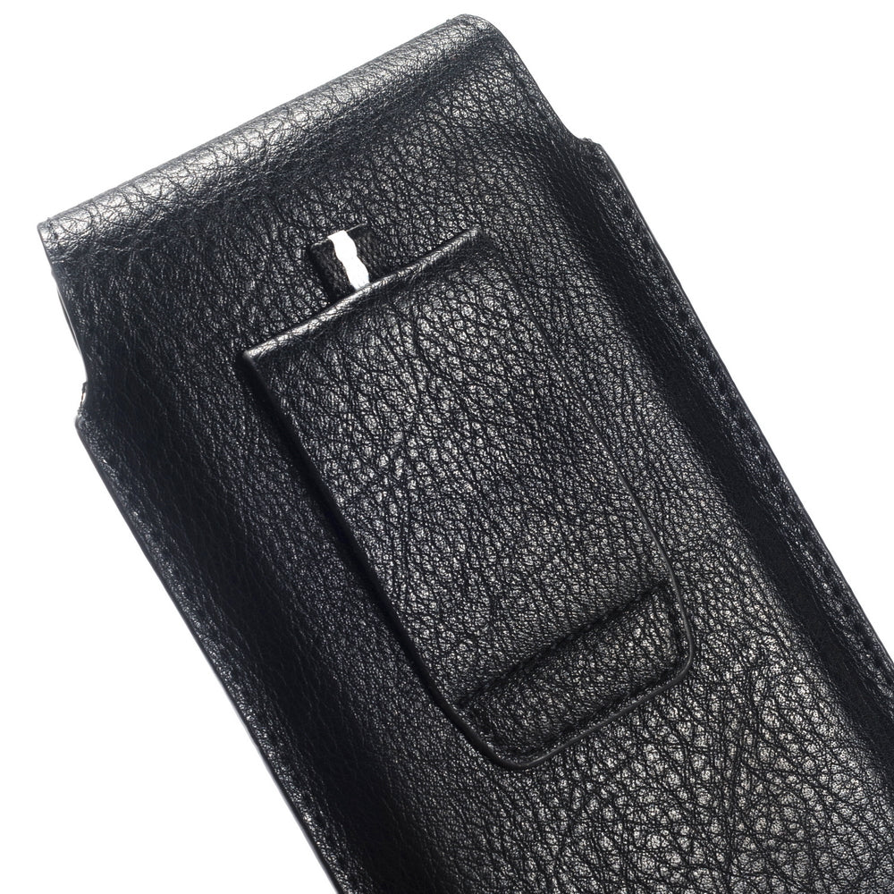 4.7 inch PU Leather Phone Pouch Waist Bag, Size: 15 x 8.5 x 2cm - Black