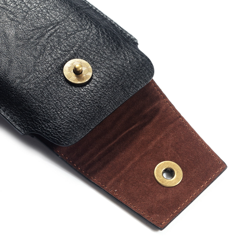 4.7 inch PU Leather Phone Pouch Waist Bag, Size: 15 x 8.5 x 2cm - Black