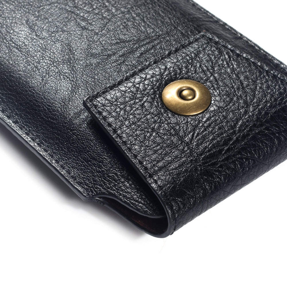 4.7 inch PU Leather Phone Pouch Waist Bag, Size: 15 x 8.5 x 2cm - Black