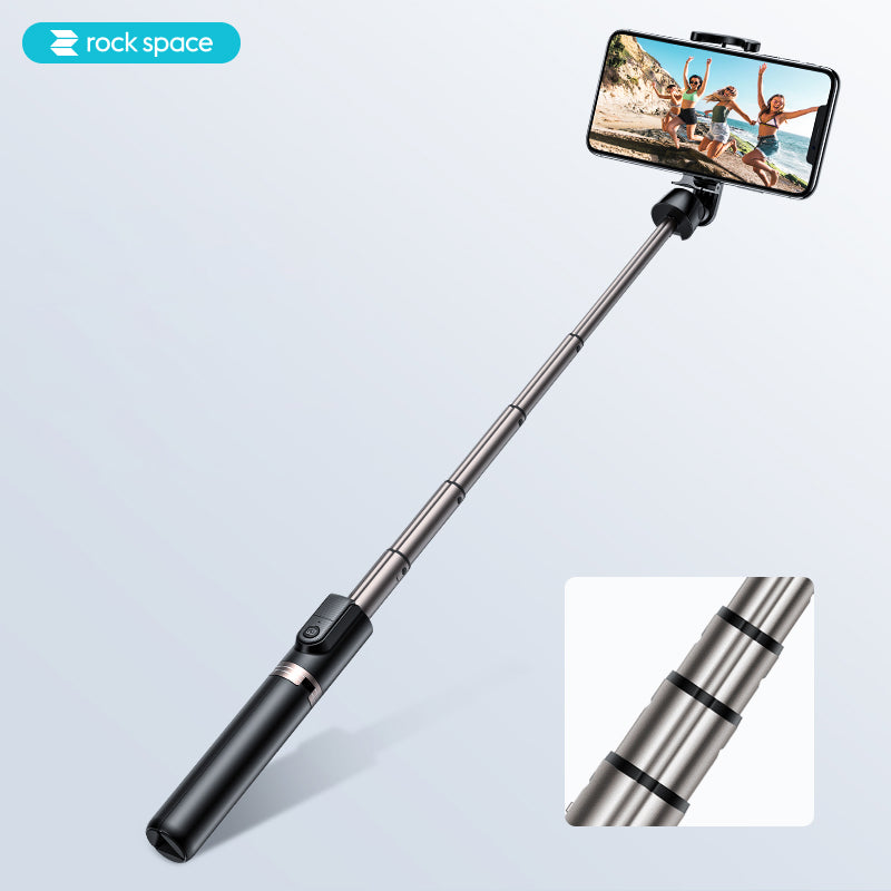 ROCKSPACE Bluetooth Remote Selfie Stick with Tripod II - Black
