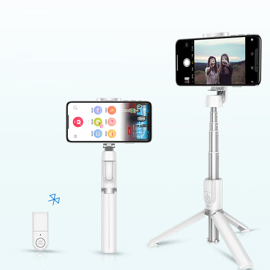 ROCKSPACE Bluetooth Remote Selfie Stick with Tripod II - White