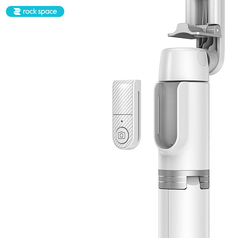 ROCKSPACE Bluetooth Remote Selfie Stick with Tripod II - White