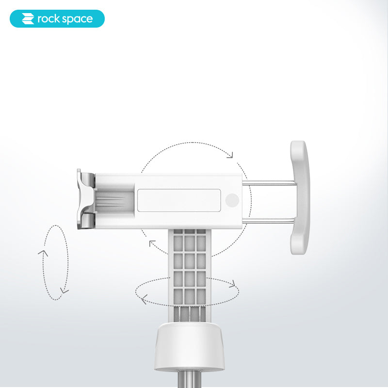 ROCKSPACE Bluetooth Remote Selfie Stick with Tripod II - White