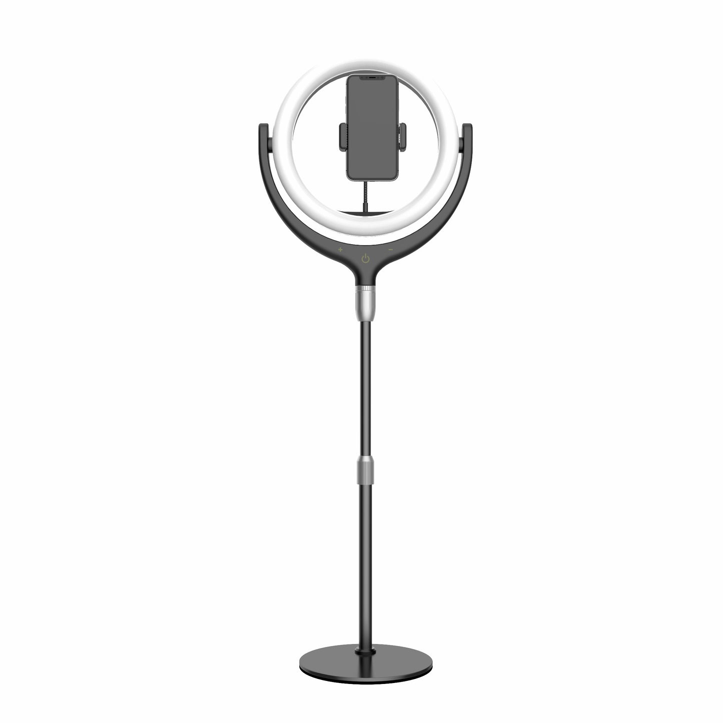 F-539 3300-6000K Dimmable Destop Ring Light Fill Light with Smart Phone Clip - Black