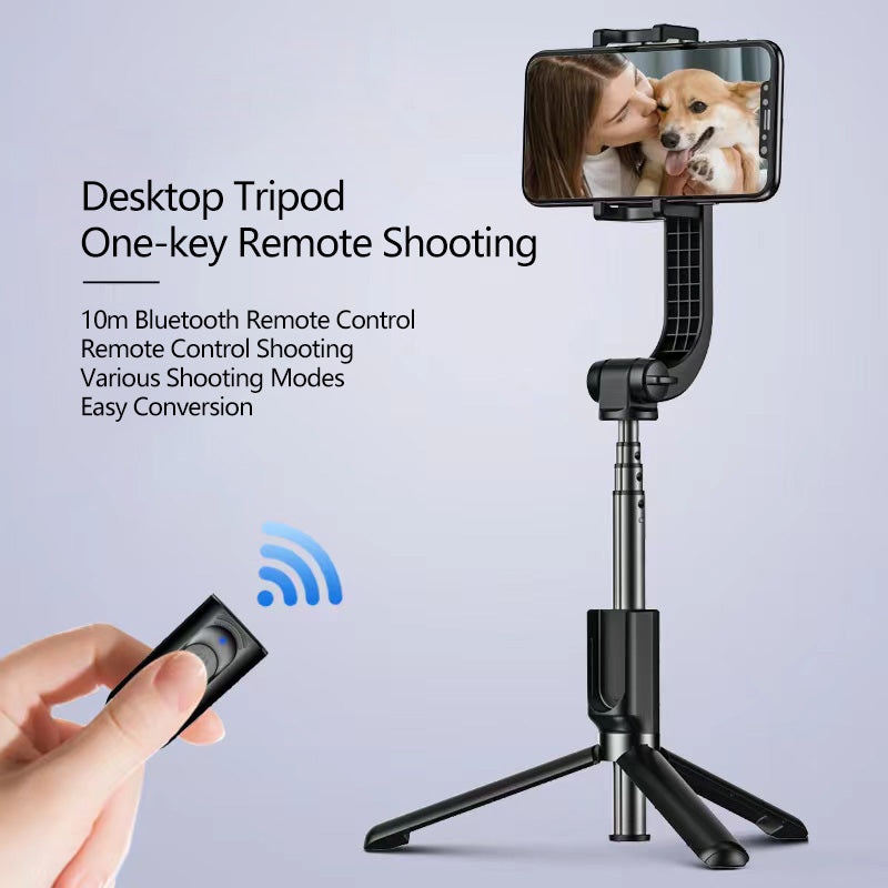 W20 3 in 1 Handheld Gimbal Phone Stabilizer + Tripod + Bluetooth Selfie Stick (CE Certified) - Black
