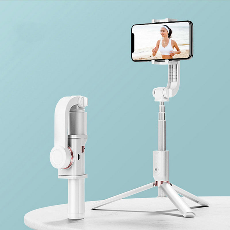 W20 3 in 1 Handheld Gimbal Phone Stabilizer + Tripod + Bluetooth Selfie Stick (CE Certified) - White