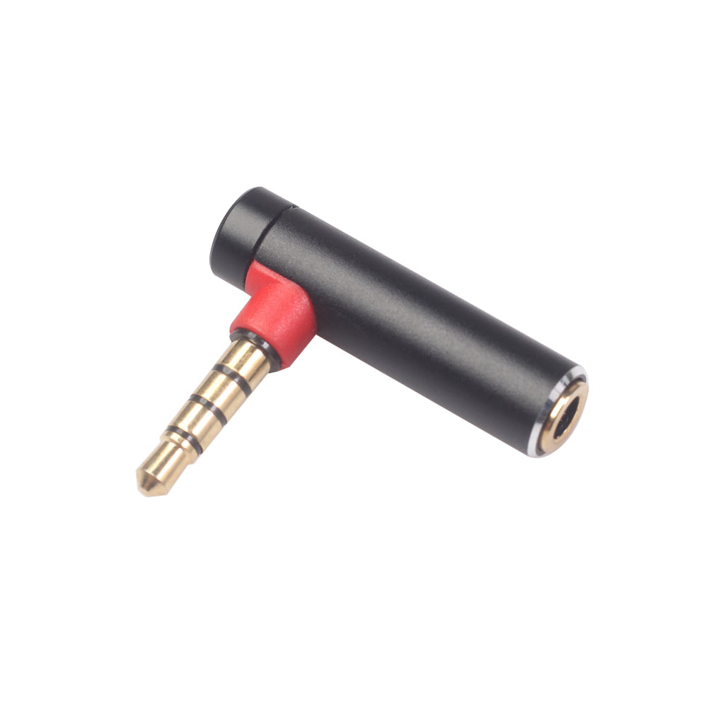 3.5mm Male to Female 90-Degree Adapter Converter for Headset Phone Laptop - Black