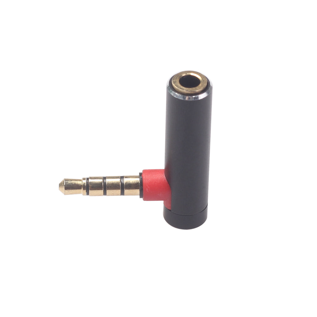 3.5mm Male to Female 90-Degree Adapter Converter for Headset Phone Laptop - Black