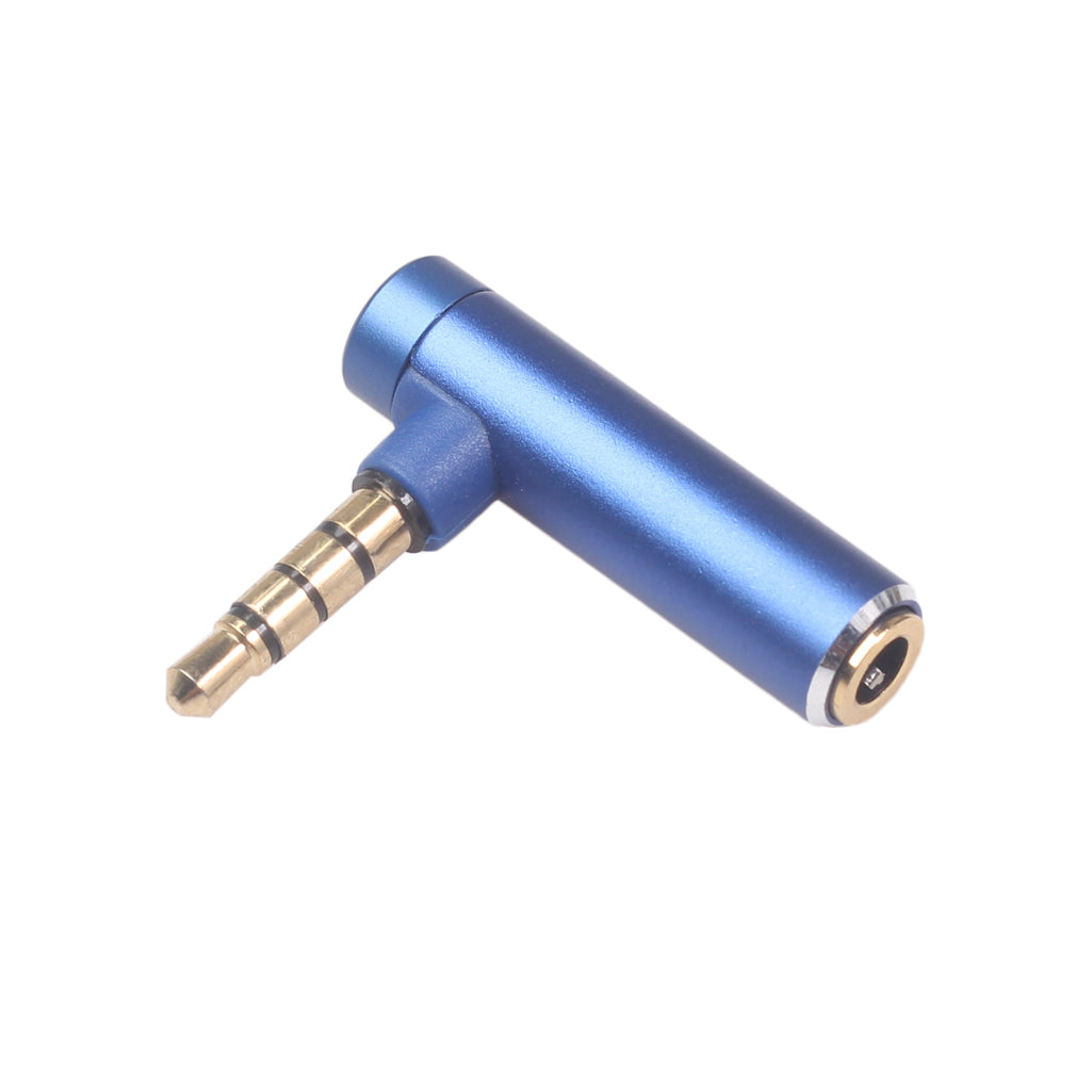 3.5mm Male to Female 90-Degree Adapter Converter for Headset Phone Laptop - Blue