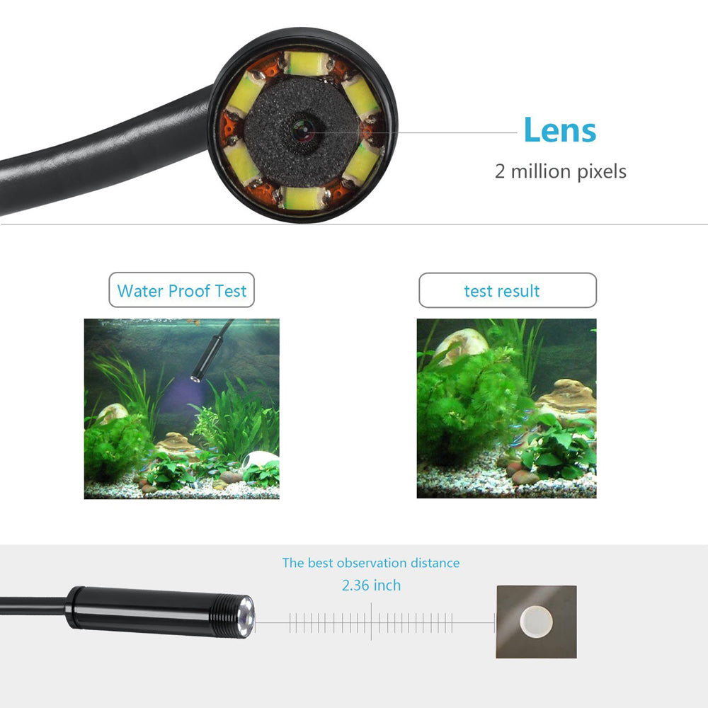 2m Waterproof Micro USB Industrial Endoscope for Laptops OTG Android Smartphones