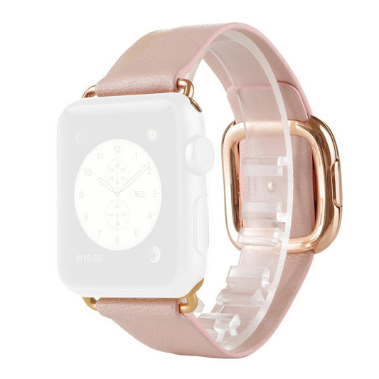 Modern Genuine Leather Watch Band with Magnetic Buckle for Apple Watch Series 8 / 7 41mm / Series 6 SE / SE(2022) / 5 / 4 40mm / Series 3 / 2 / 1 38mm - Pink