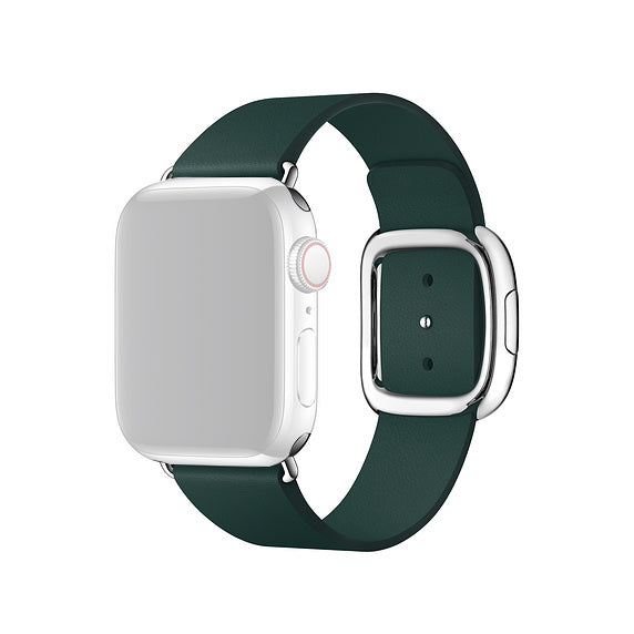 Modern Style Genuine Leather Watchband with Magnetic Buckle for Apple Watch Series 8 45mm / Ultra 49mm / 7 45mm / Series 6 SE / SE (2022) / 5 4 44mm / Series 3 2 1 42mm - Green