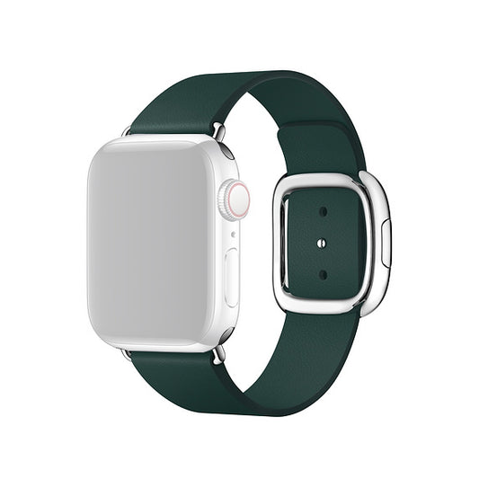 Modern Style Genuine Leather Watchband with Magnetic Buckle for Apple Watch Series 8 45mm / Ultra 49mm / 7 45mm / Series 6 SE / SE (2022) / 5 4 44mm / Series 3 2 1 42mm - Green