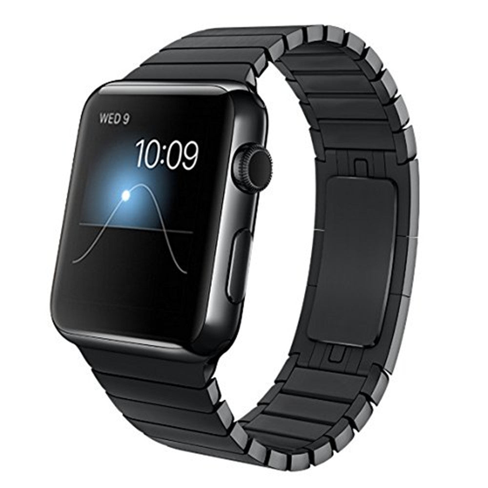 1:1 Scale Stainless Steel Link Bracelet for Apple Watch Series 8 7 41mm / Series 6 SE / SE(2022) 5 4 40mm / Series 3 2 1 38mm - Black