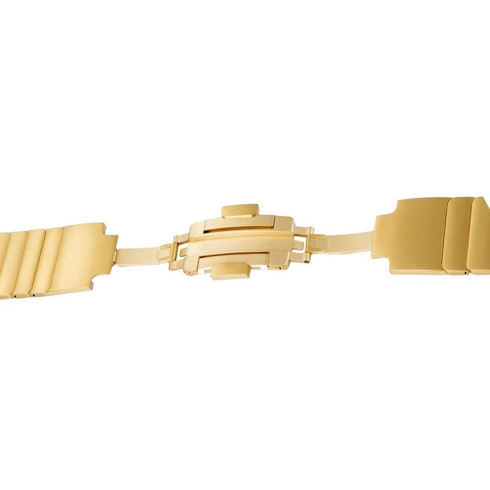 1:1 Scale Butterfly Clasp Stainless Steel Watch Band for Apple Watch Series 8 45mm / Ultra 49mm / 7 45mm / Series / 6 SE / SE (2022) / 5 / 4 44mm / Series 3 / 2 / 1 42mm - Gold Color