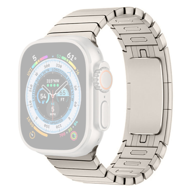 For Apple Watch Series 7 / 8 41mm / 6 / SE / SE (2022) / 5 / 4 40mm / Series 3 2 1 38mm Watch Band Stainless Steel Bracelet Strap - Starlight