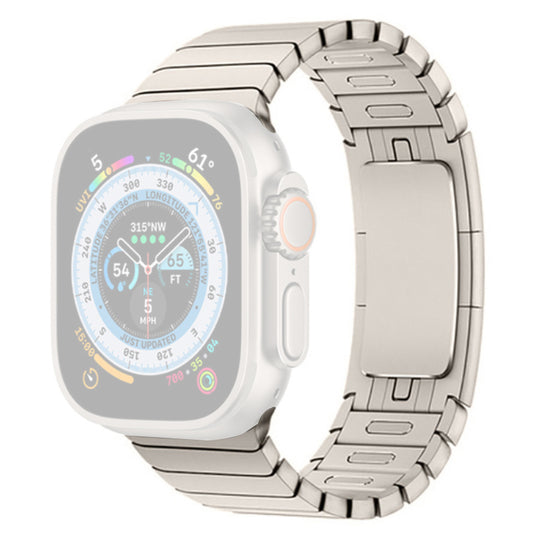 For Apple Watch Series 7 / 8 41mm / 6 / SE / SE (2022) / 5 / 4 40mm / Series 3 2 1 38mm Watch Band Stainless Steel Bracelet Strap - Starlight