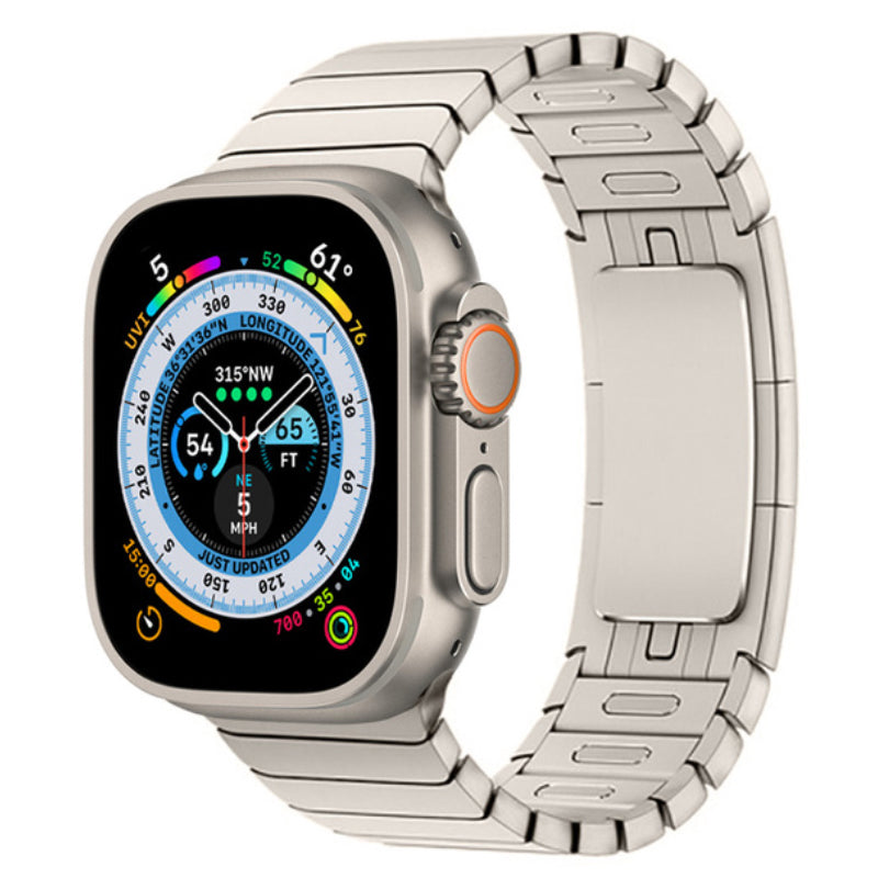 For Apple Watch Series 7 / 8 41mm / 6 / SE / SE (2022) / 5 / 4 40mm / Series 3 2 1 38mm Watch Band Stainless Steel Bracelet Strap - Starlight