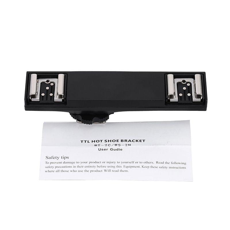 Hot Shoe Extension Bracket Stand with Dual Hot Shoe Mounts