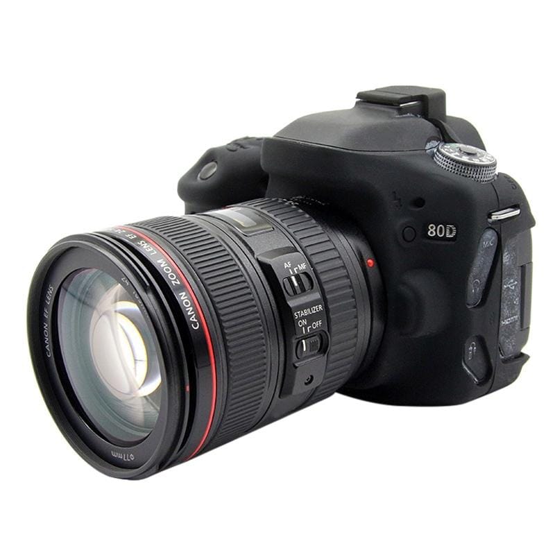 PULUZ Soft Silicone Protective Case for Canon EOS 80D (Black)
