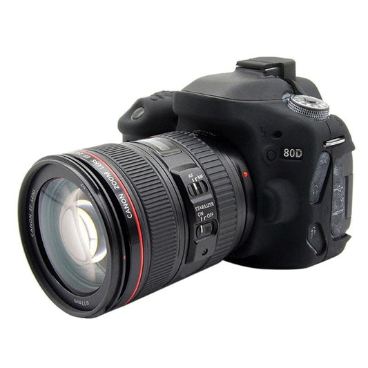 PULUZ Soft Silicone Protective Case for Canon EOS 80D (Black)