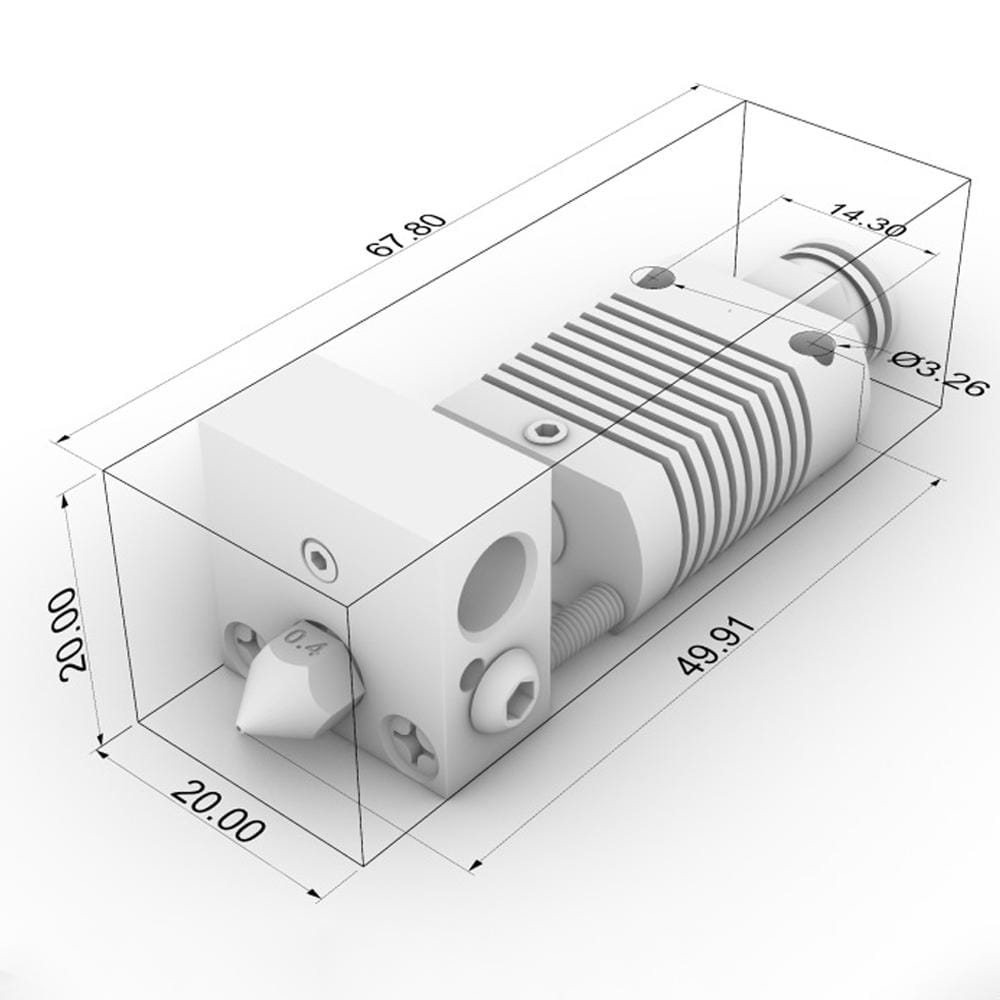Anet ET4 Hot-end Extrusion Head Adaptor with Heating Rod Thermistor 3D Printer Extrusion Head Kit (As Show)