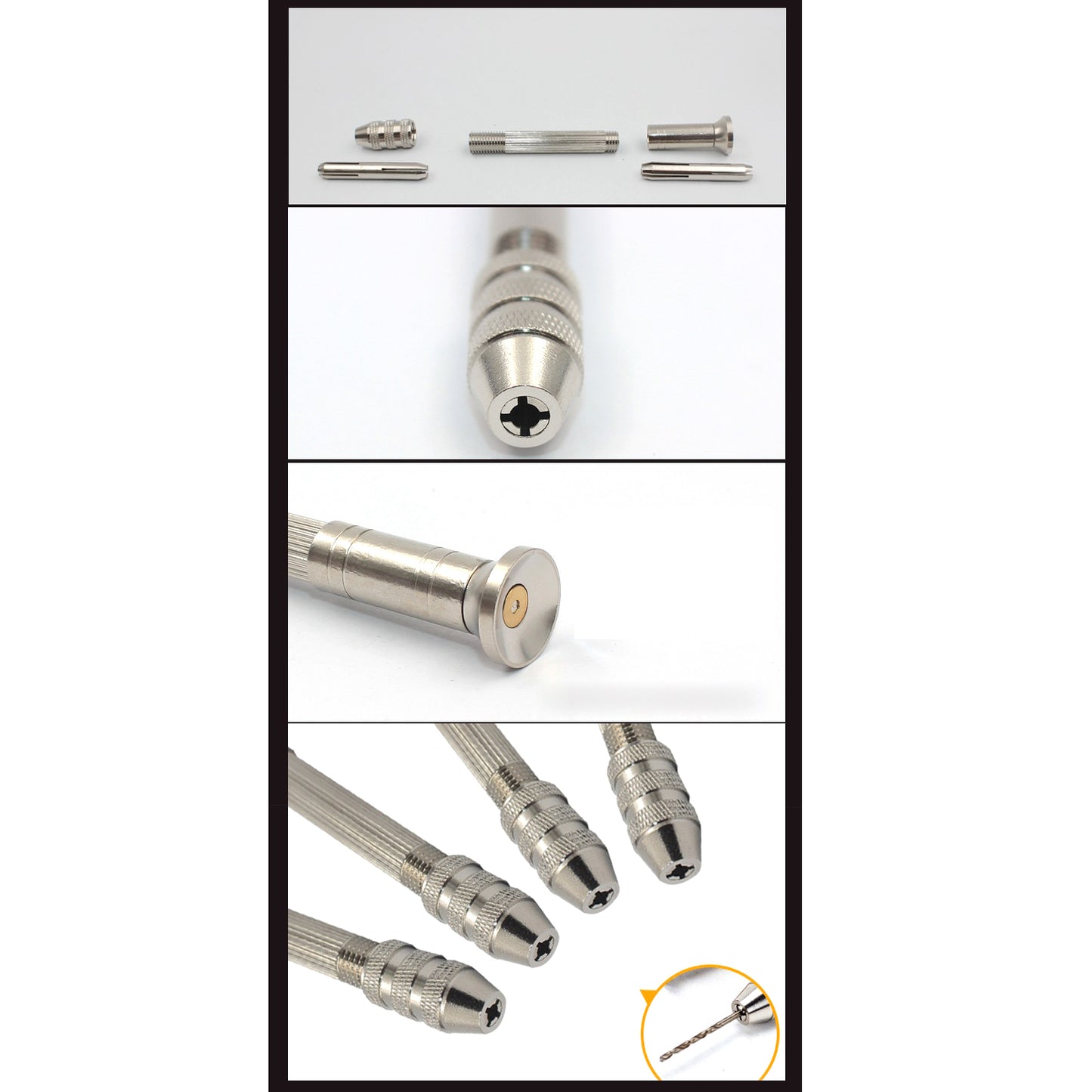Mini Hand Drill + 10Pcs Twist Drill Bits Tool Kits
