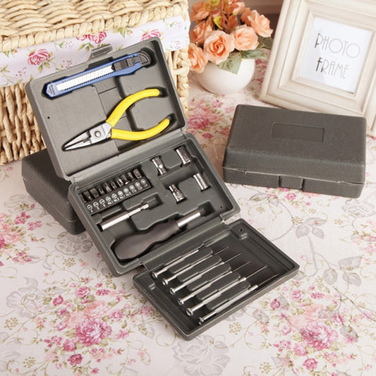 24-in-1 Home Multi-functional Hardware Tool Kit Set Box [Color Random]
