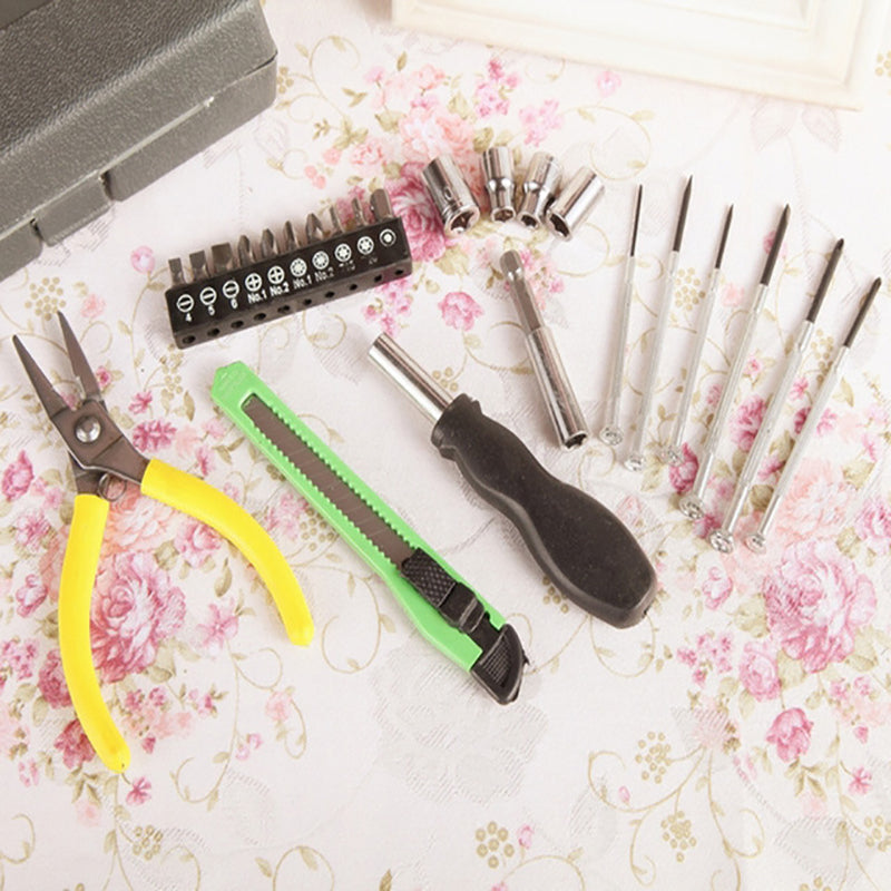 24-in-1 Home Multi-functional Hardware Tool Kit Set Box [Color Random]