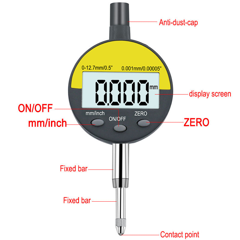 QST EXPRESS Electronic Digital Indicators Precision Tools 0-12.7mm Gauge Digital Dial Indicator 0.001mm