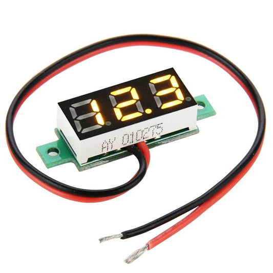V18D 2 Wires Yellow Light Display Mini Digital Voltage Panel Meter, Measure Voltage: DC 2.5-30V