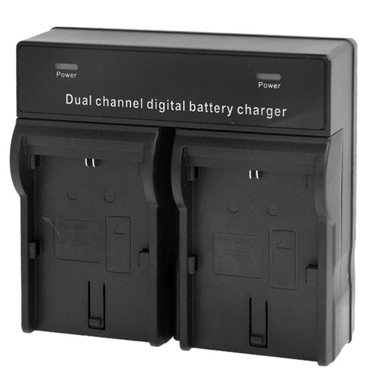 Dual Channel Digital Battery Charger for Canon LP-E6 (Black)