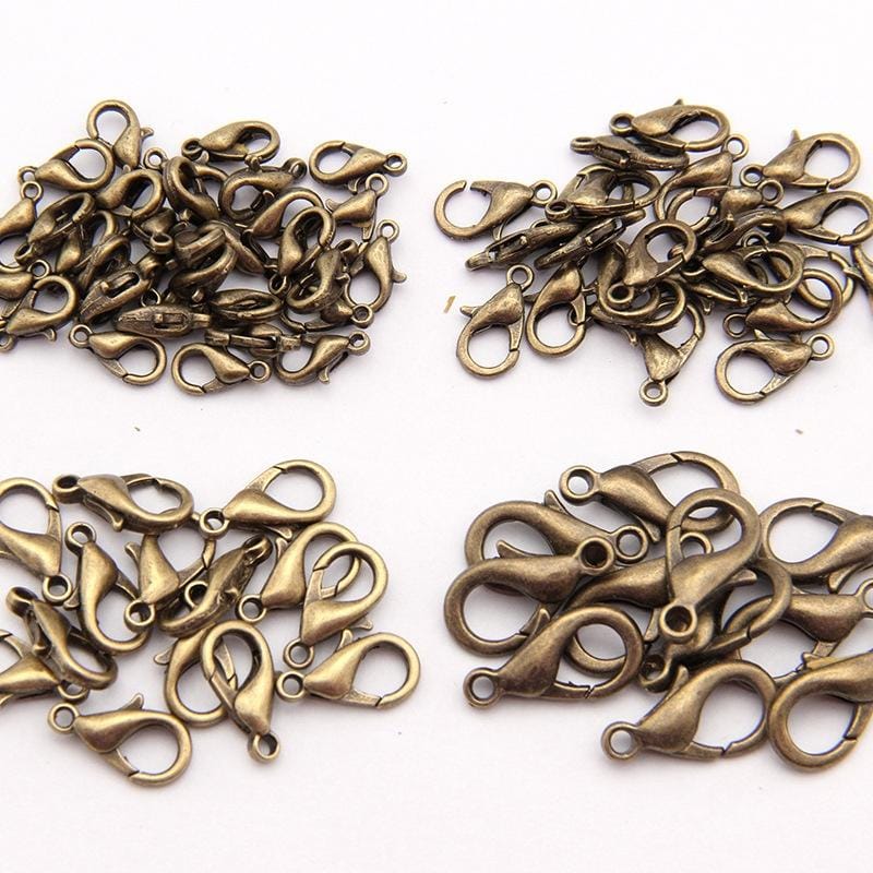 100 PCS 12mm DIY Jewelry Accessories High-quality Alloy Lobster Claw (Silver)