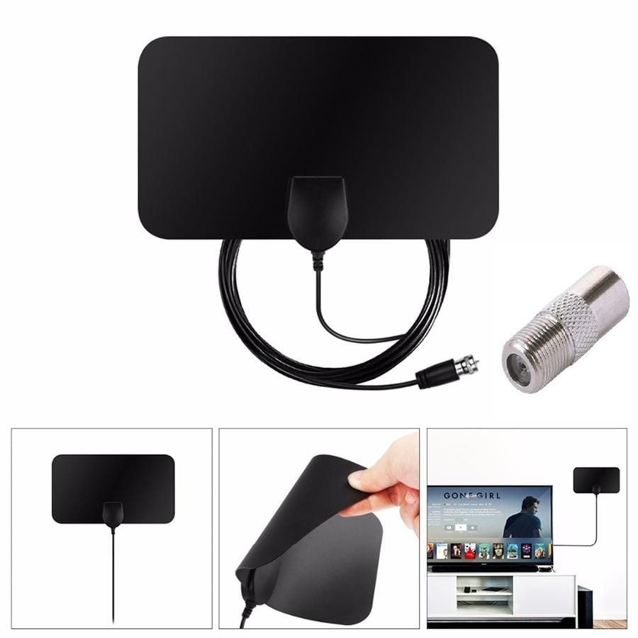 DVB-T2 50 Miles Range 20dBi High Gain Amplified Digital HDTV Indoor TV Antenna with 3m Coaxial Cable
