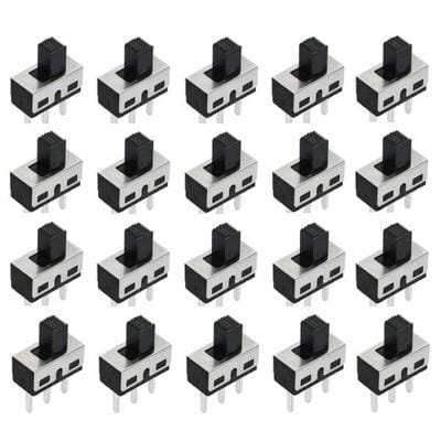 20 pcs 3-Pin Slide Switch DIY Parts (Black)