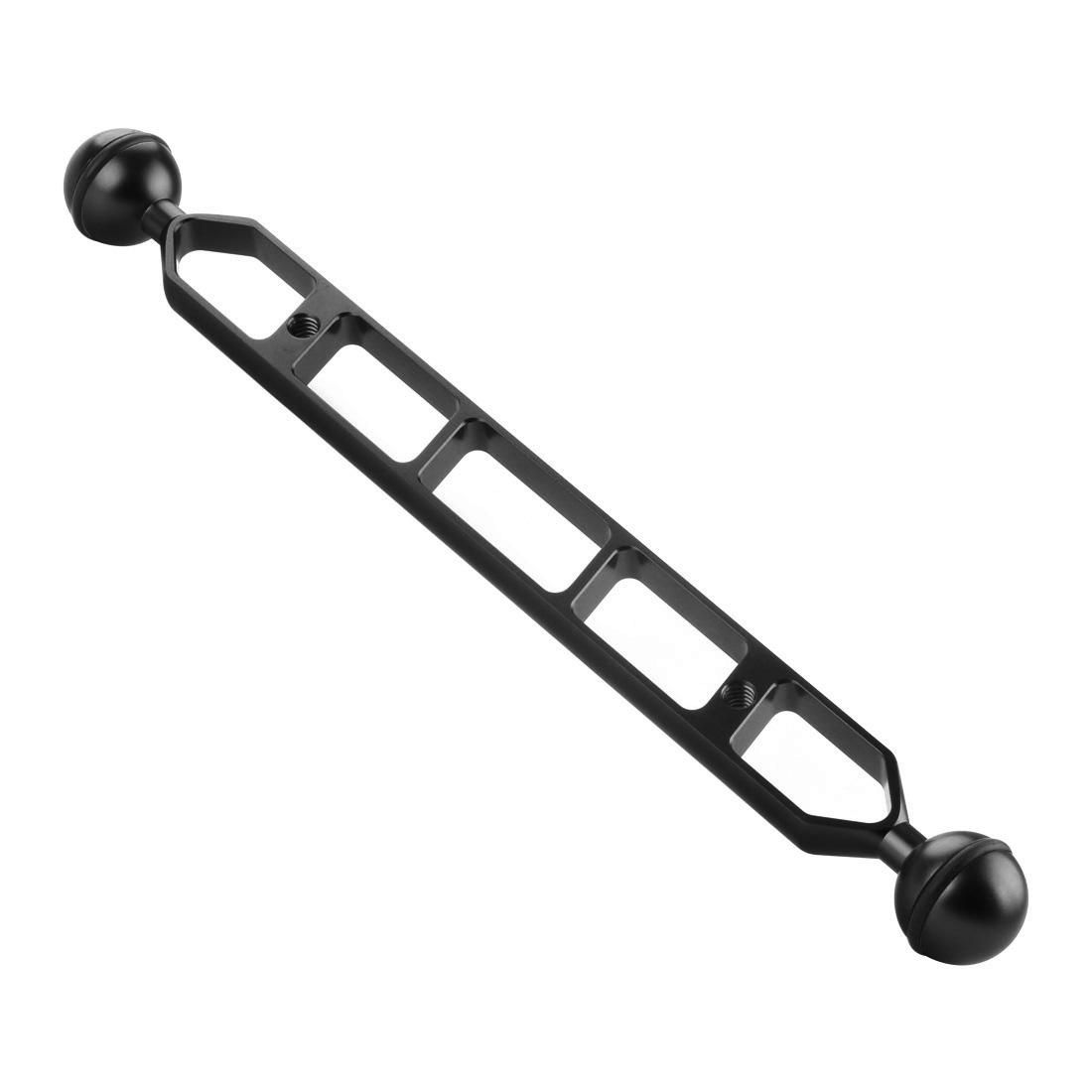 PULUZ 11.0 inch 27.9cm Aluminum Alloy Dual Balls Arm for Underwater Torch / Video Light (Black)