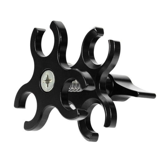 PULUZ Triple Ball Clamp Open Hole Diving Camera Bracket CNC Aluminum Spring Flashlight Clamp for Diving Underwater Photography System (Black)