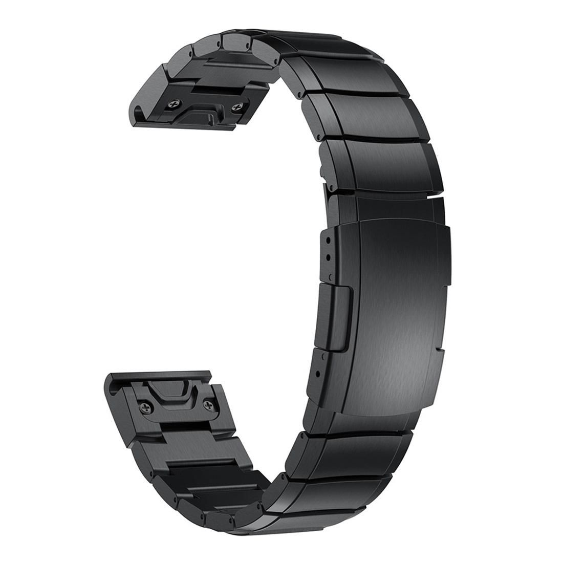 Quick Dismantling Steel Wrist Strap Watchband for Garmin Fenix 5 22mm (Black)
