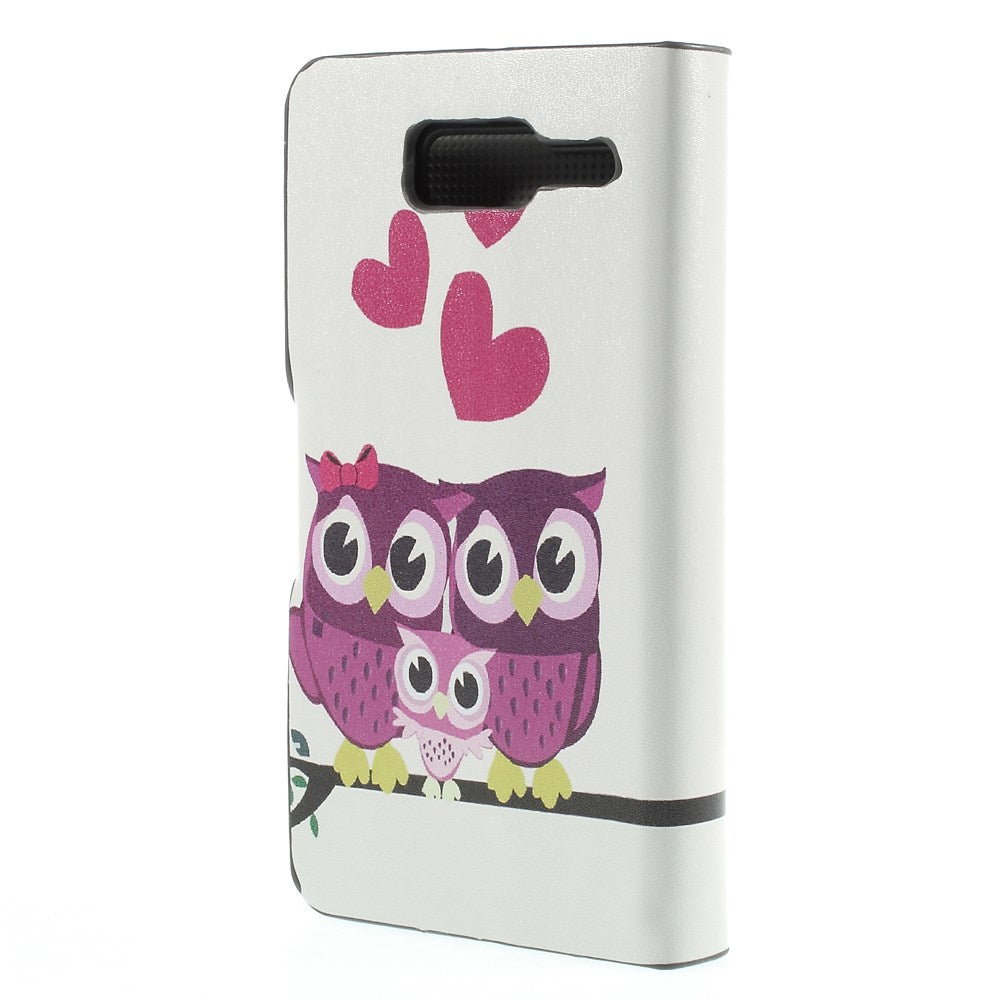 Love Owl Family Magnetic Flip Leatherette Cover for Motorola RAZR D3 XT919 XT920