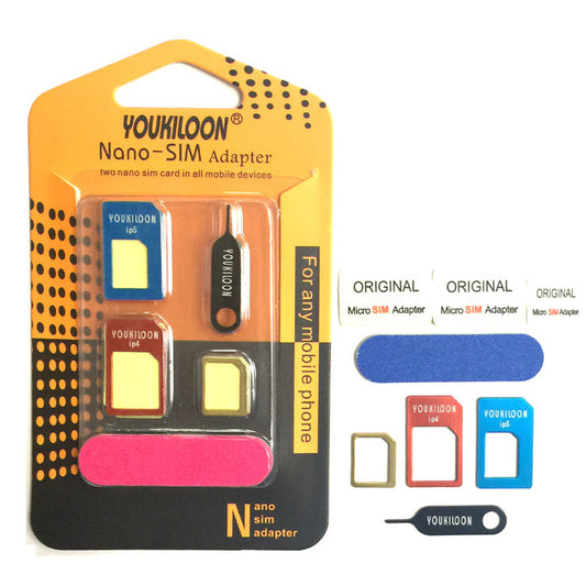 Uniqkart 8-in-1 Nano Micro Standard SIM Card Adapter Converter Kit