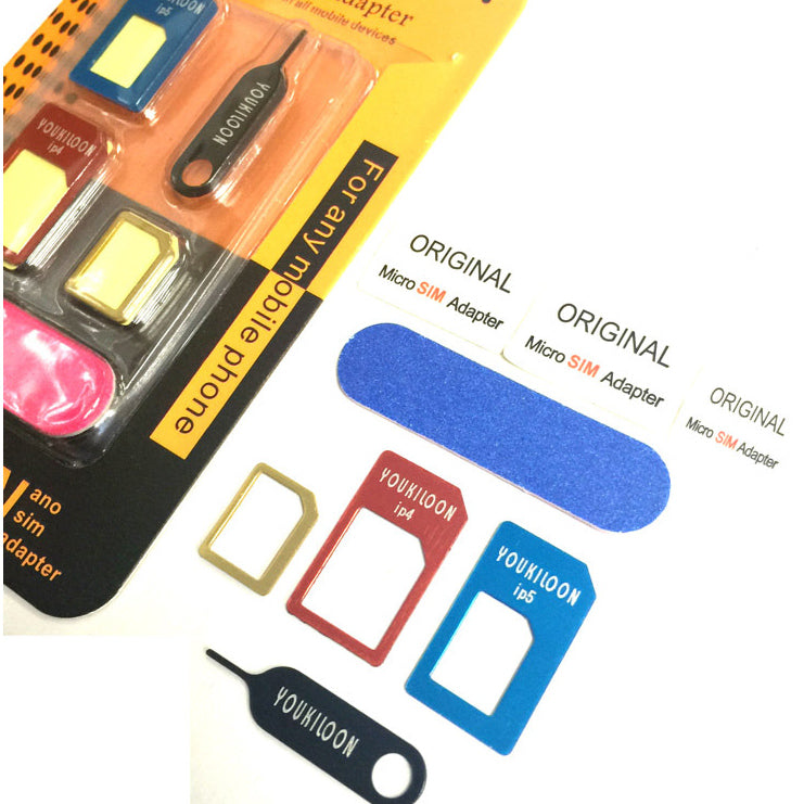 Uniqkart 8-in-1 Nano Micro Standard SIM Card Adapter Converter Kit