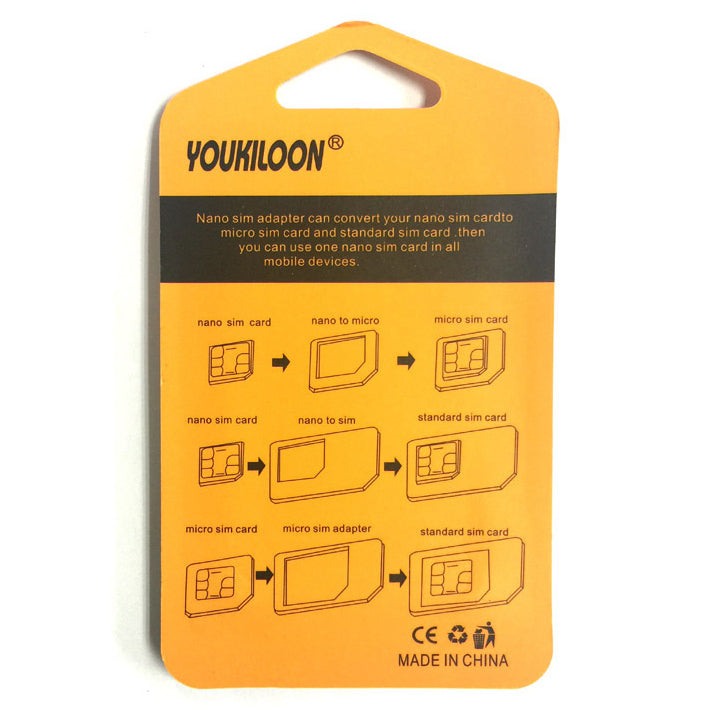Uniqkart 8-in-1 Nano Micro Standard SIM Card Adapter Converter Kit