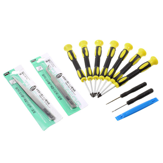 12-in-1 Screwdriver Tweezer Repair Tool Kit for iPhone Samsung HTC Huawei