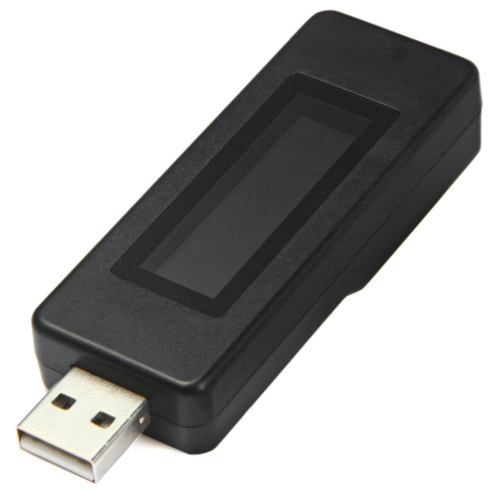 KCX-045 USB LCD Screen Voltage Current Detector for Smartphone Power Bank - Black